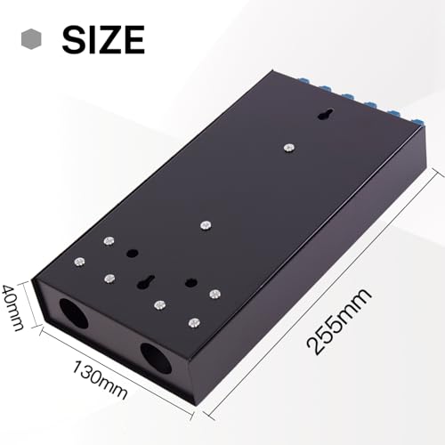 Image of Single Mode Fiber Enclosure Kit - 12 Fiber Port OS1 Box, LC SM 12 Strand LC-UPC Pigtail Cable, LGX Loaded Panel - Wall Mount for Enterprise, Home, Data Center Networks