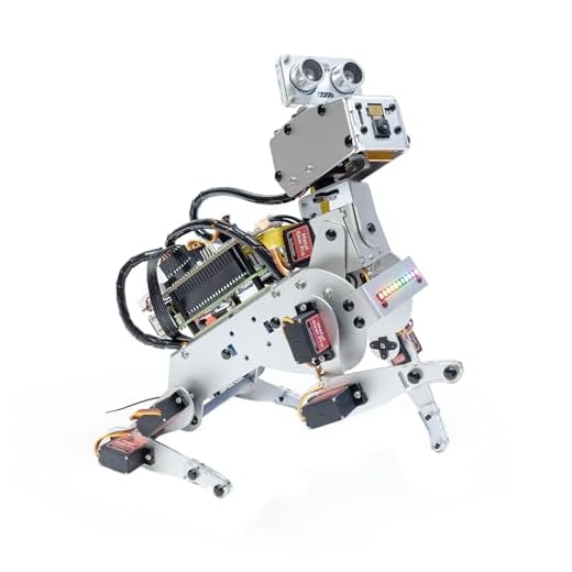 SunFounder PiDog, kit robot per cani per Raspberry Pi 4/3B+/3B/Zero W, per camminare, auto-bilanciamento, tracciamento della palla, riconoscimento facciale, ultrasuoni, fotocamera, batterie incluse