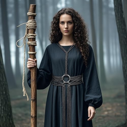 Joukavor Viking Troll Cross Belt Norse Witch Rope Belt for Women3