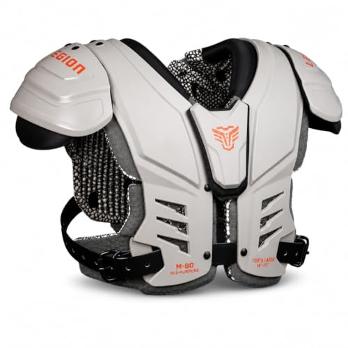 Legion Youth Football Shoulder Pads, Patents Pending, Lightweight, Optimized Mobility, Enhanced Impact Protection, Industry-Best Ventilation and Cooling (M-80, X-Large)