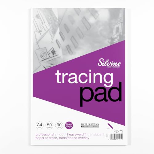 Sivine A4 Professional Tracing Pad. 50 Sheets of Quality Heavyweight Tracing Paper (90gsm) Ref A4TPR