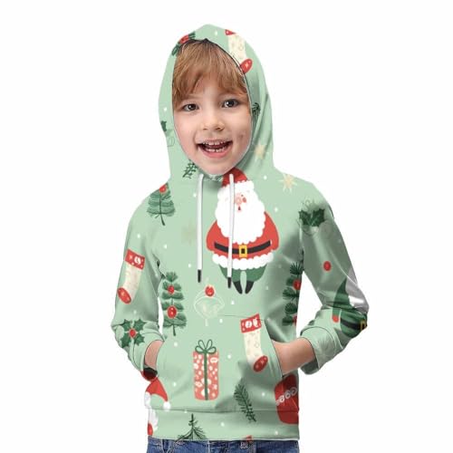 Cadeaux de Noël Sweat à Capuche Enfants Pull 3D Stylé 11-13 Ans - 5