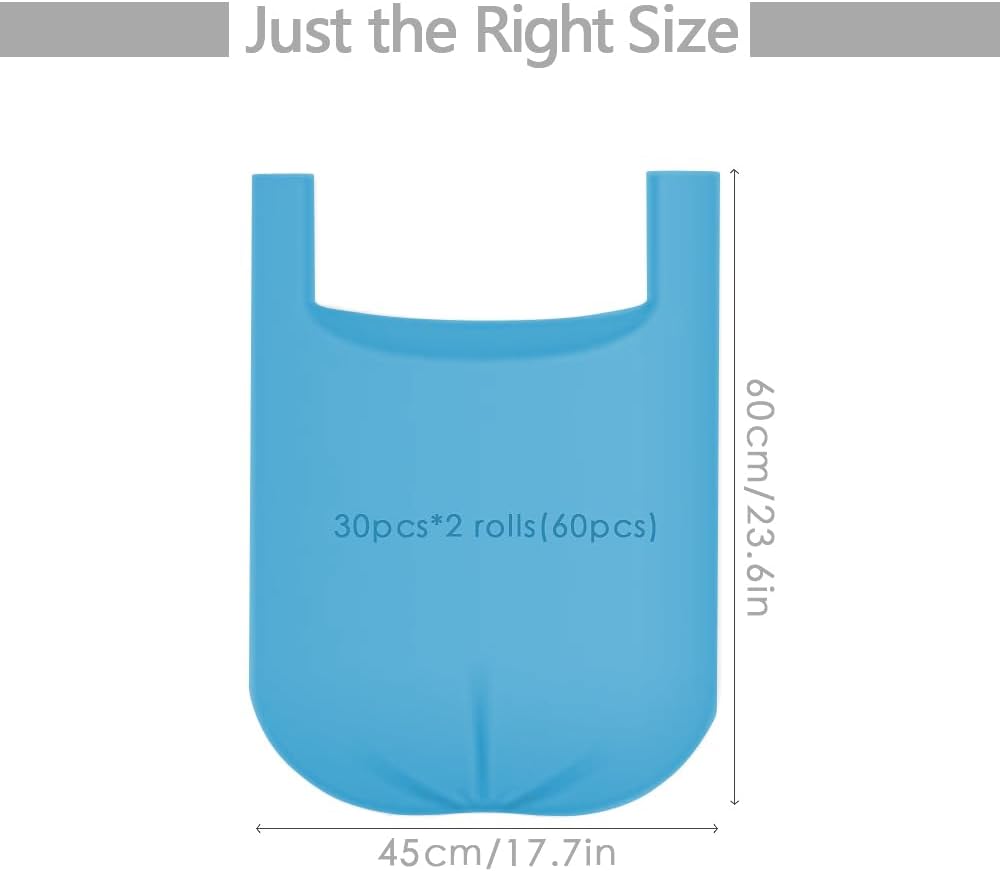 2-4 Gallon Portable Trash Bags, Small Garbage Bags 60 Counts Blue image 2