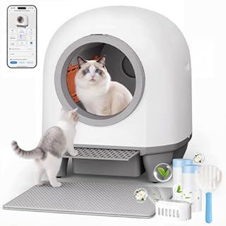 TRIUMPHKEY litiere Chat Autonettoyante, 90L, bac litiere pour Chat XXL Anti-Pincement/Contrôle APP/Anti-Odeur/Anti-Fuites,pour Multi-Chats. Sac à litière et Pelle à litière offerts