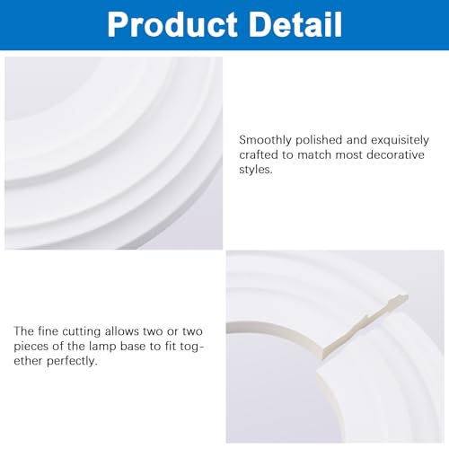 Image of INCREWAY 2Packs Split Lighting PU Ceiling 3D Modeling Ceiling Cover Plate Ceiling Fan Medallion Home 12 Inch OD x 5 Inch ID