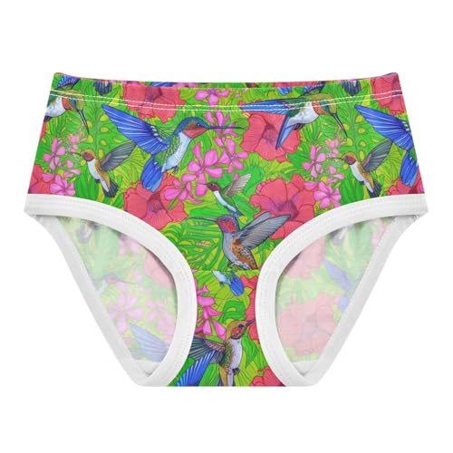 Joisal Cotton Toddlers Underwear Floral Colorful Birds Green Pink Floral Girl Panties Cute Pattern Kids Briefs Undies 2t