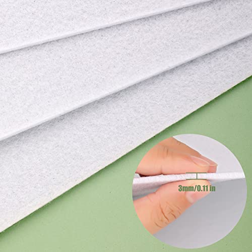 Image of Savita 5pcs 25.4 x 22.8cm /10 x 9 inch 3mm Thick Felt Sheets, Stiff Felt Fabric Sheets for Crafts Hard Felt Squares for Sewing Crafting Cushion and Padding (White)