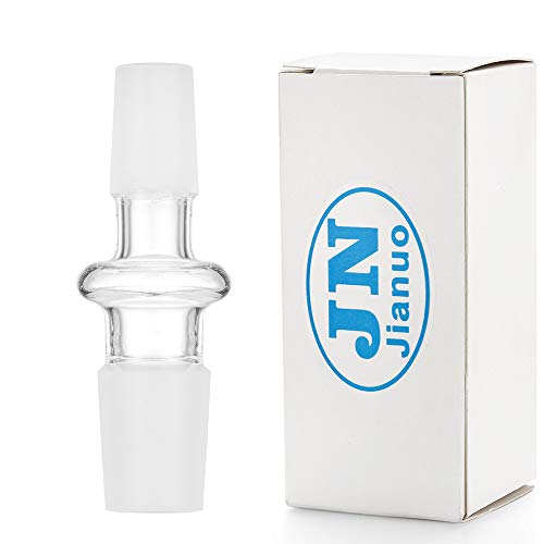 Jianuo Scientic Glass Tube Adapter, 18MM Male to 14MM Male Essential Adapter Streamlined 180 Clear