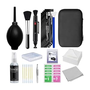 Camera Cleaning Kit 28 in1,Digital Camera Lens, Phone, Keyboard, Computer Universal Cleaning Kit – Cleaning Solution, Brush, Cloth, Rubber Air Blower Pump Dust Cleaner,Screen Cleaner et al