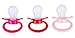 J&Or The Classic Original Adult Sized Pacifier Dummy - Three Color Pack Sweet Red | Cute Baby Pink | Hot Pink