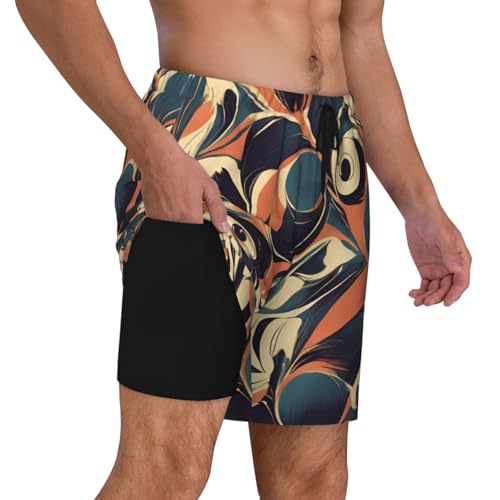 Abstract Pattern Print Men Stylish Functionality Swim Trunks Breathable Beach Shorts Surfing Gym Fishing3
