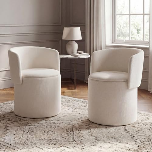 Ya-Home Juego de 2 Sillas de Comedor Plegables Silla de Cocina Tapizadas en Chenilla con Compartimento Oculto para Comedor o Salón, Blanco