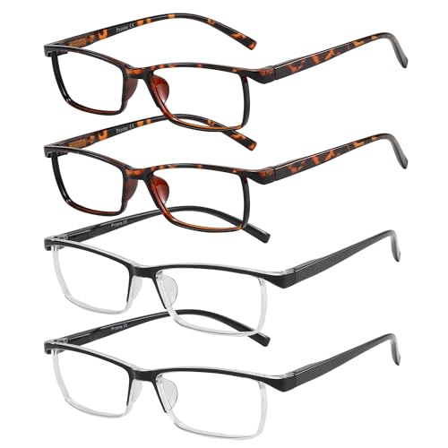 Image of Przene Reading Glasses for Men Women Blue Light Blocking Readers Spring Hinges Lightweight Style Pack