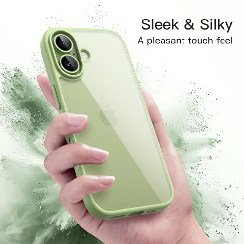 Image of JETech Case for iPhone 17 6.3-Inch, Shockproof Phone Bumper Cover, Solid Color Matte TPU Frame, Anti-Scratch Clear Back (Sage)