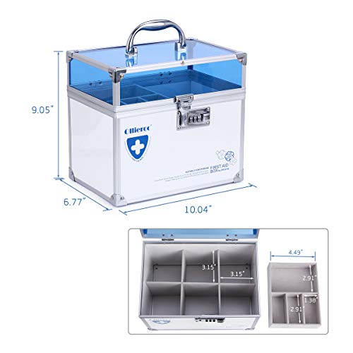 Ollieroo Combination Lock Box for Medication Child Proof First Aid Storage Box Medicine Cabinet