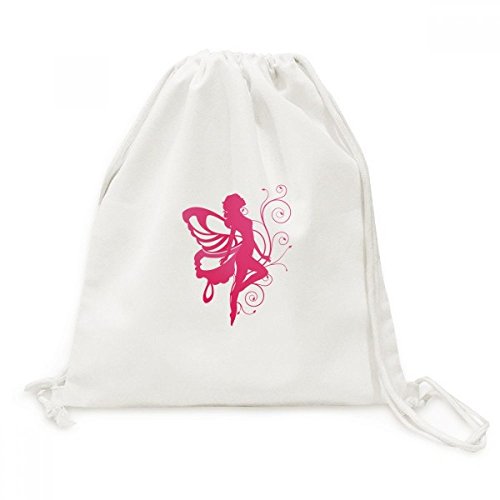 Sac cordon papillon rose en toile imprimée sac à dos voyage