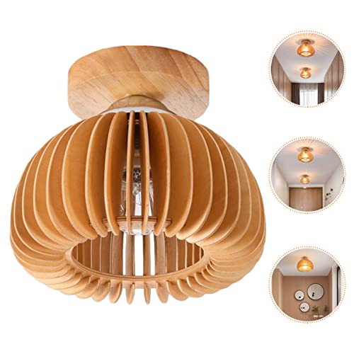Accesorio colgante de techo de madera caqui para cocina y pasillo 6