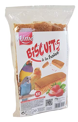 Aime Biscuits à la Fraise pour Oiseau Génoise 6 Portions 70 g – Image 3