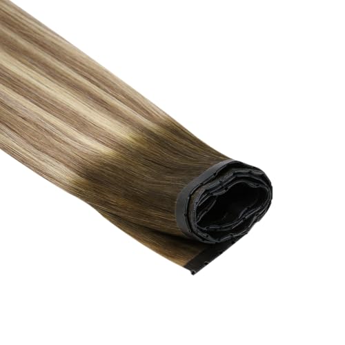 Image of Full Shine Butterfly Weft Hair Extensions 18 Inch 100G, Balayage Ovo Weft
