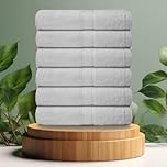 Casabella premium pack of 6 Hand Towels 100% cotton 500 GSM quick Dry super soft extra large Hand towels Pack 50x90 CM 6 White Hand towels for Bathroom, Kitchen use