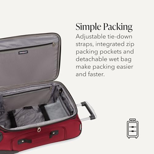 Image of SwissGear Sion Softside Expandable Roller Luggage, Burgundy, 3-Piece Set (21 /25 /29)
