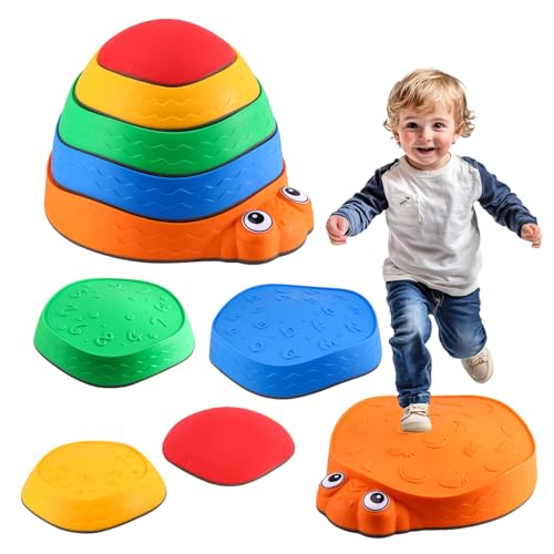 Balanciersteine für Kinder - Drinnen & Draußen Sensorisches Spielzeug, Kinder mit Sensorischen Bedürfnissen, Fördert Gleichgewicht, Koordination & Motorik, Balance Trittsteine/Stapelsteine/Flusssteine