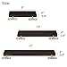 Mkono Floating Shelves Rustic Wood Wall Shelf Set of 3 Modern Wall Mounted Shelves with Invisible Brackets Display Trophy Photo Frames Plants Home Decor Living Room Bedroom Bathroom, Dark Brown