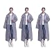 Produktbild DXIA 3 Stück Regenponcho Eva, Regencape Wiederverwendbar Regenmantel mit Kaputze Wasserdicht Transparent, Regenjacke Unisex Atmungsaktiv Tragbarer, für Reisen,Festival,Wandern,Angeln (Grau)