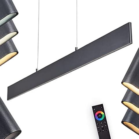 Lámpara colgante Aduard antracita LED regulable Cover