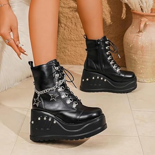 Image of Ulalaza Women Mary Jane Dress Pumps Lolita Shoes Cute Platform Gothic Double Ankle Strap Round Toe Chunky Heel Uniform Pumps Shoes Perfect for School Party Business Work Dance Date Night Club