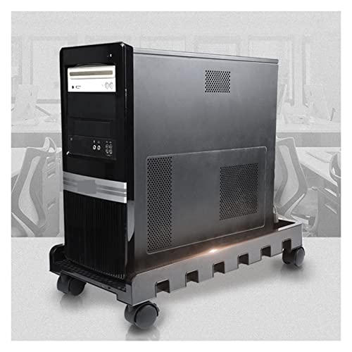 Soporte para CPU, carrito móvil con 4 ruedas caster, base para torre de PC, soporte para computadora de piso o debajo del escritorio miniatura 4