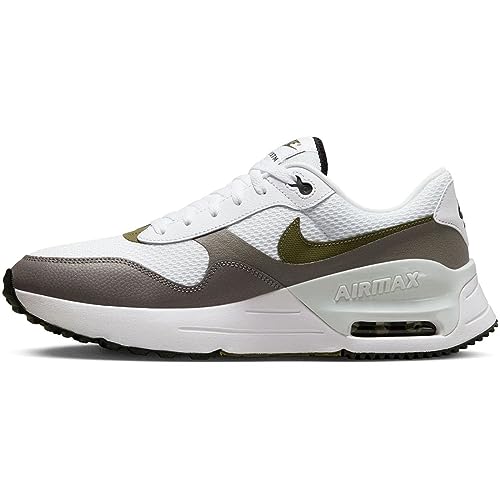 Nike AIR MAX SYSTM DV7587 100 White/Olive-Black (US Footwear Size System, Adult, Men, Numeric, Medium, 8.5)