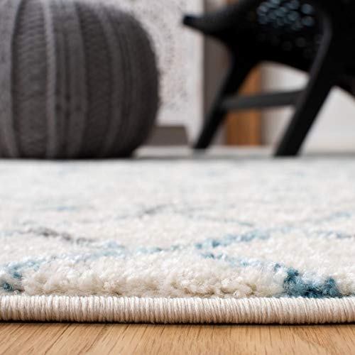 Safavieh Tulum Collection TUL270B Boho Moroccan Distressed Runner, 2' x 9', Ivory/Turquoise