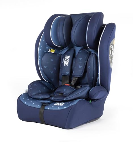 Seggiolino Auto Mickey Mouse I-SIZE R129. Seggiolino per la sicurezza dei bambini con altezza da 76 a 150 cm. Poggiatesta regolabile e imbottitura extra (mickey)
