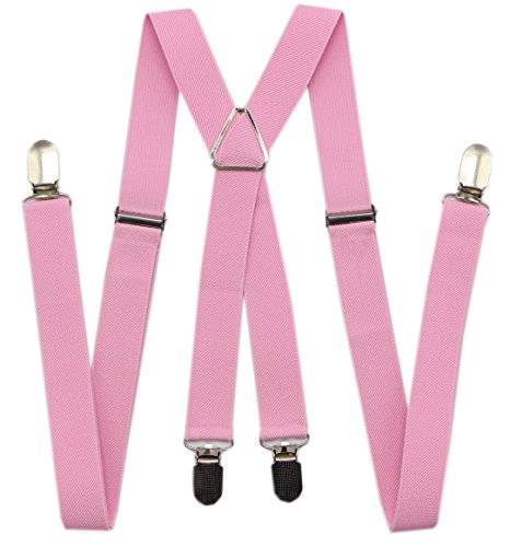 Jaifei Men's Suspenders & Bowtie Set - Perfect For Weddings & Formal Events (Pink) #TOP1