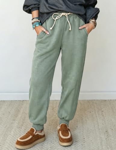 Image of Yeokou Women's Warm Sherpa Lined Athletic Sweatpants Joggers Fleece Pants