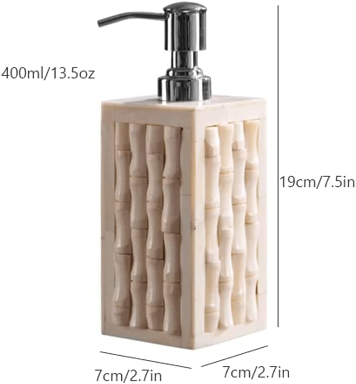 Soap Dispenser Soap Pump Bamboo-Shaped Lotion Dispenser 4-Piece Classic Bathroom Set - Soap Box, Towel Dish, Mug