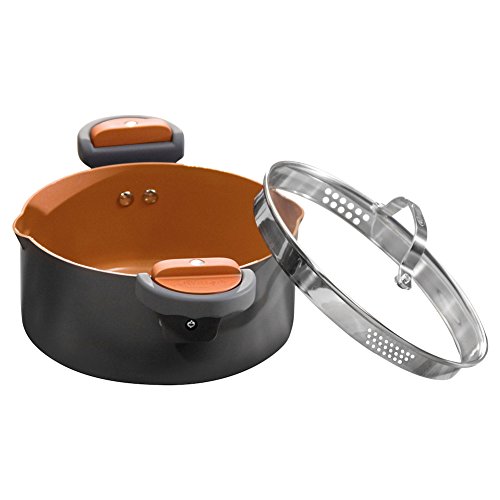 Gotham Steel 5 Quart Stock Pot Multipurpose Pasta Pot with