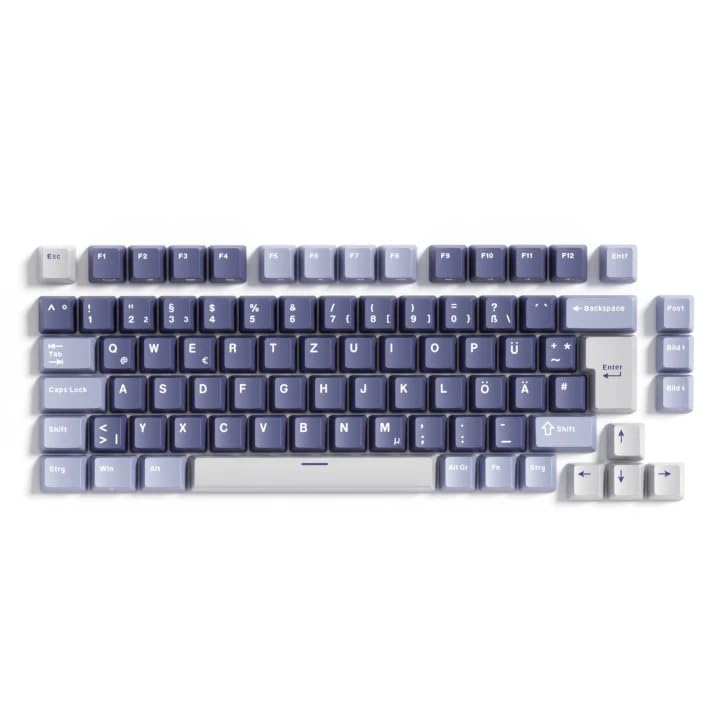 RK ROYAL KLUDGE PBT Keycap Set für RK M75 Mechanische Tastatur | DEUTSCH ISO Layout Doppelshot Keycaps | Hochwertige verschleißfeste Keycaps Lavendelviolett
