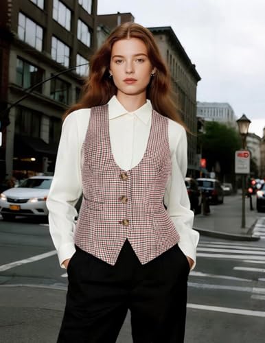 Image of GRACE KARIN Women's Suit Vest Top, Dressy Casual Sleeveless Button Waistcoat, Fromal Steampunk Blazer for Work Office