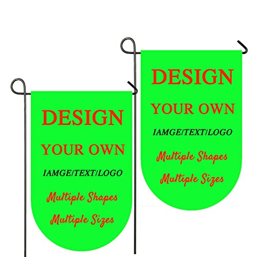 Bagetu Benutzerdefinierte Gartenflagge, personalisiertes Campingfag-Banner für den Außenhof (2 Stück abgerundete Ecken 30 x 45 cm) Cover