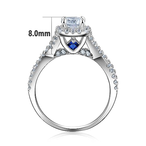 Newshe Jewellery AAAAA Cz Engagement Wedding Ring Set for Women Bridal Sets 925 Sterling Silver 3pcs Round White Size 4-133