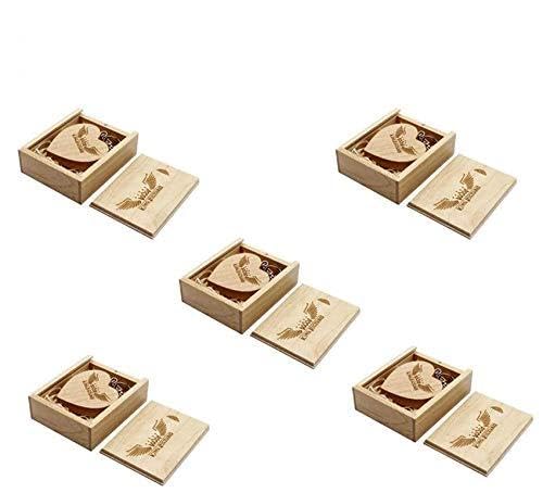 Clé USB Coeur de Photographe 64 Go en érable, coffret cadeau de 5 clés