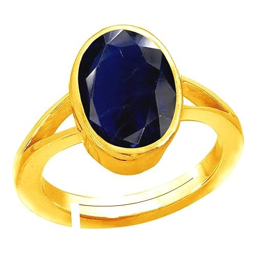 Natural 9.33 Carat Blue Sapphire Adjustable Gold Plated Engagement Ring (Neelam) Super Quality Loose Gemstone-image-37