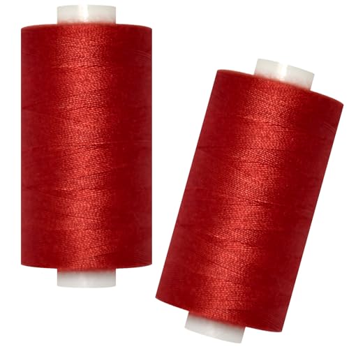 All Purpose Sewing Thread-2 Spools of Hand Polyester Sewing Thread for Sewing Machine for Hand and Machine Sewing(red 2 spools)