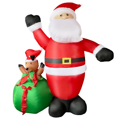 HUOLE XXL Weihnachtsmann aufblasbar & beleuchtet mit LED Beleuchtung,...