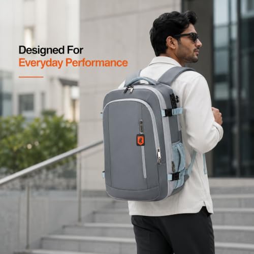 Image of KARRIER Vacuum Compression Backpack for Men & Women - 3-in-1 Travel Bag with Built-In Compression System, 17.3 inch Laptop Sleeve & Cabin-Friendly Design