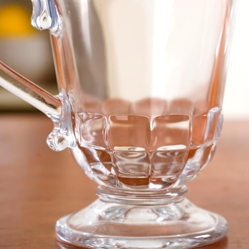 Image of Nestasia Set of 6 Transparent Glass Tea Cups (196ml Each) - Textured 100% Food Safe & Chip-Resistant Glass Set | Perfect for Irish Coffee, Tea, Hot & Cold Beverages