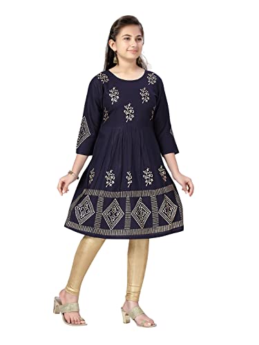 Image of muhuratam Girl's Cotton Regular Tunic Shirt