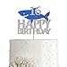 Shark Happy 16th Birthday Cake Topper Blue Silver Glitter Boy Girl 16 Years Ocean Birthday Party Decoration
